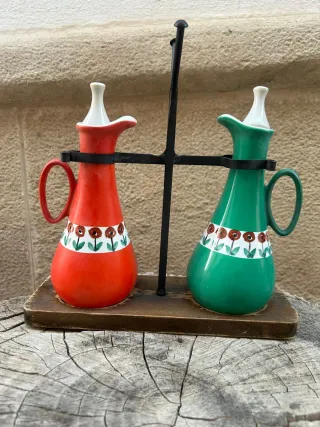 Juego Aceitera Vinagrera Vintage Retro