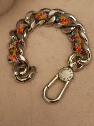 Pulsera Bimba y Lola eslabones plateados multicolo