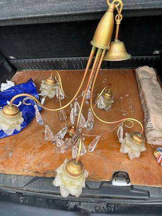 Lámpara de comedor clásica dorada