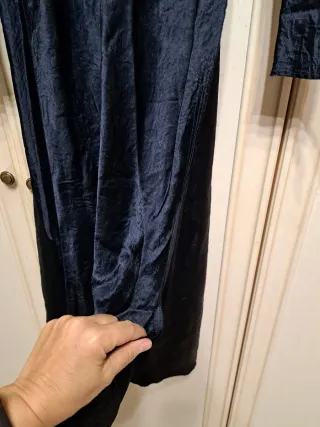 Vestito midi Zara simil raso blu