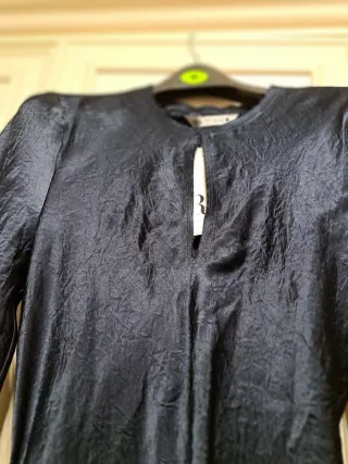 Vestito midi Zara simil raso blu