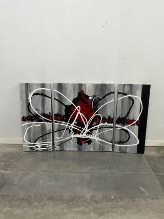 Set 3 Cuadros Acrílicos Flores y Pájaros