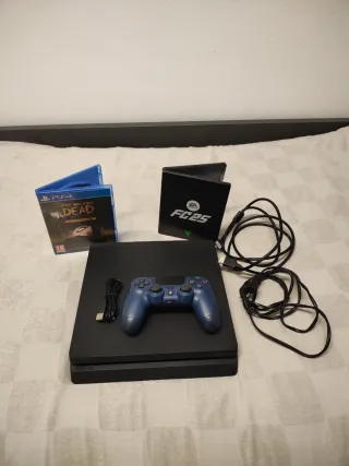 PS4 Slim + 2 Juegos + Mando + Cables