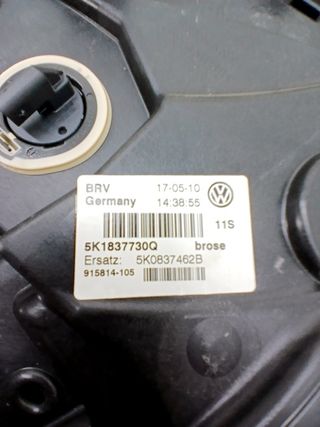 ELEVALUNAS DELANTERO DERECHO VOLKSWAGEN GOLF VI (5K1)