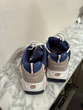 Zapatillas Skechers D'Lites Azul y Rosa