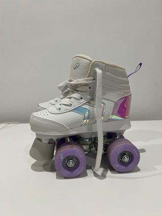 Patines 4 Ruedas Niña Blancos y Morados