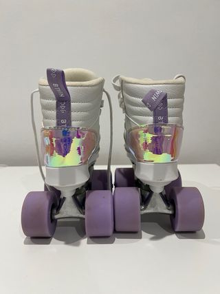 Patines 4 Ruedas Niña Blancos y Morados