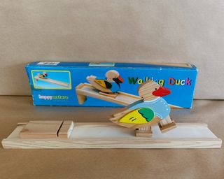 PATO CAMINADOR MADERA JUGUETE VINTAGE