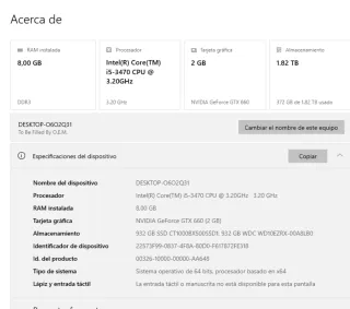 Ordenador de sobremesa negro