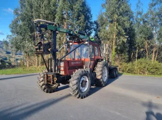 Fiatagri 100-90 S DT con equipo forestal Toimil