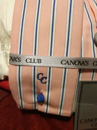 Camisa Caballero Canova's Club Rayas Rosas y Azule