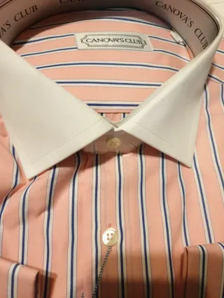 Camisa Caballero Canova's Club Rayas Rosas y Azule