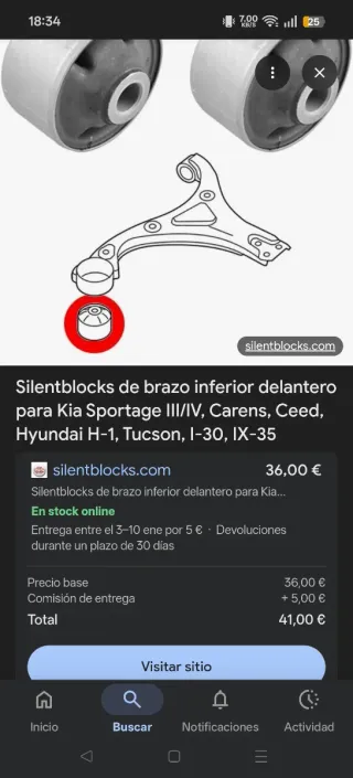 Silenblok Kia Carens y Hyundai 2 unidades