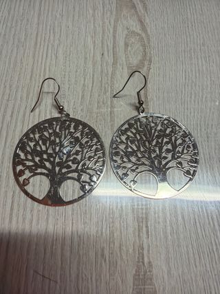 Pendientes árbol de la vida plata