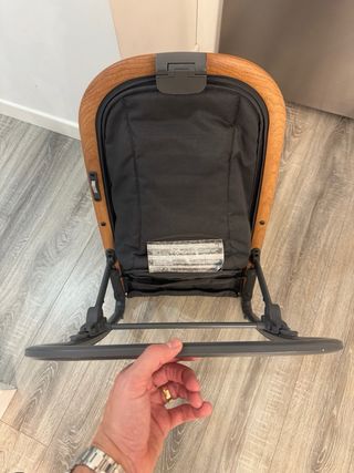 Hamaca bebé madera y tela gris