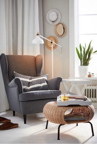 Sillón orejero Stradmon Ikea gris