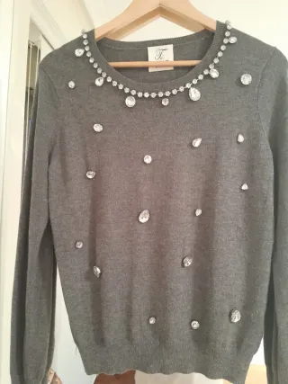 Jersey CHIC gris con pedrería