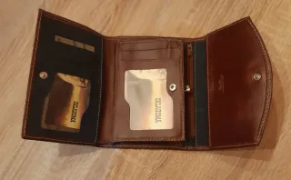 Portafoglio donna a fisarmonica in pelle marrone