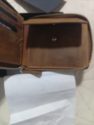 Billetera VOLMIGE Marrón Cuero Cremallera