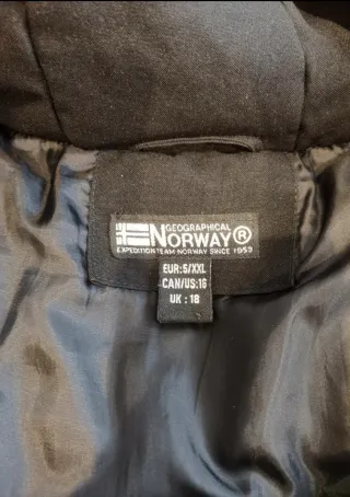 Abrigo Geographical Norway Negro con Capucha