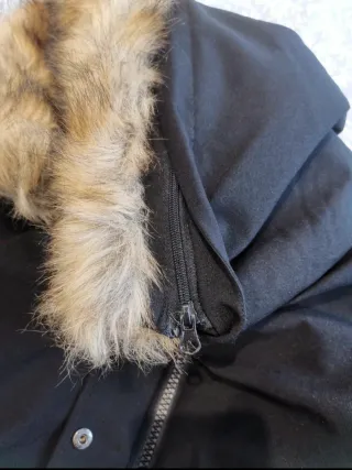 Abrigo Geographical Norway Negro con Capucha