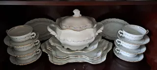 Vajilla Capeans Luis XV Porcelana Dorada