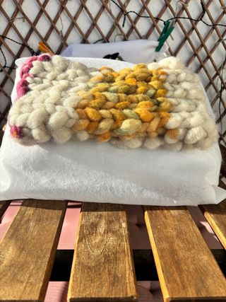 Bufanda lana merino hecha a mano multicolor