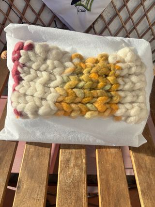 Bufanda lana merino hecha a mano multicolor