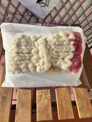 Bufanda lana merino hecha a mano multicolor