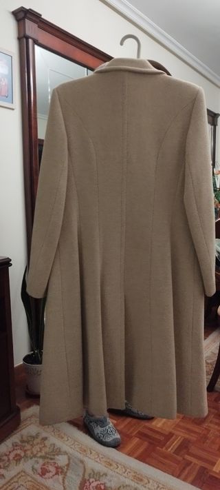 Abrigo de paño señora color crema