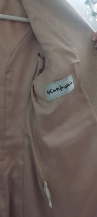 Abrigo de paño señora color crema