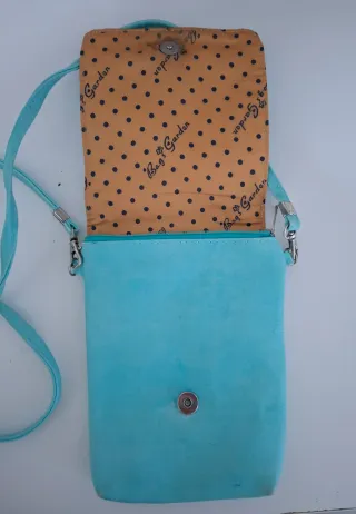 Bolso infantil niña dibujo morado y turquesa