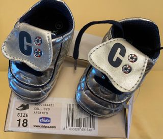 Chicco Scarpine Argento Mis 18 Neonat NUOVE