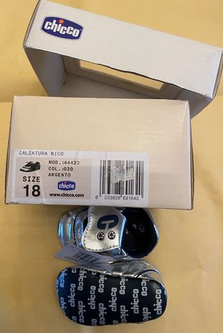 Chicco Scarpine Argento Mis 18 Neonat NUOVE