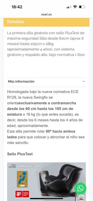 Silla coche Britax Romer Swingfix i-Size