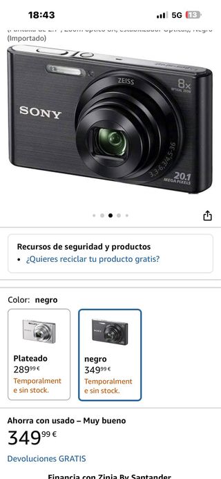 Lote 2 Fotocamere Panasonic Lumix e Sony DSC-W830