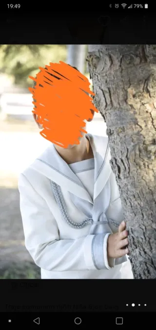 Traje comunión niño blanco roto gris perla