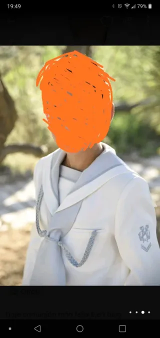 Traje comunión niño blanco roto gris perla