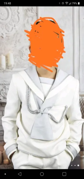 Traje comunión niño blanco roto gris perla