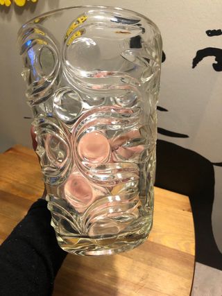 Vaso vintage vetro intarsiato
