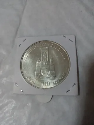 Moneda Venezuela 100 Bolívares Plata 1980