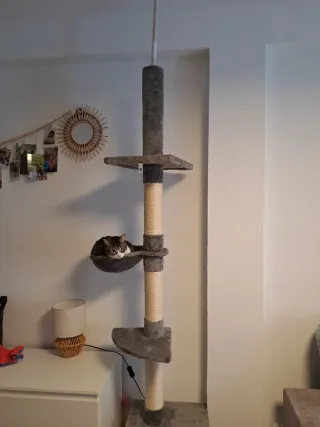 Rascador para gatos de tela y sisal