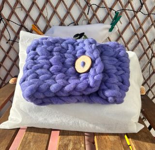 Original bufanda hecha a mano de lana oveja merina