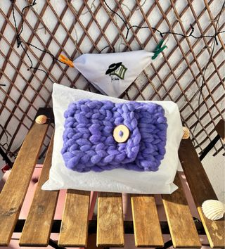 Original bufanda hecha a mano de lana oveja merina