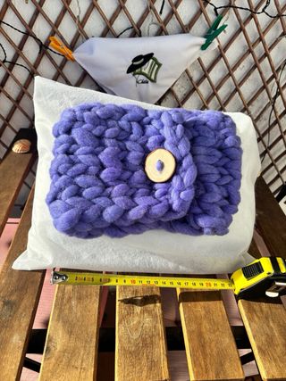 Original bufanda hecha a mano de lana oveja merina