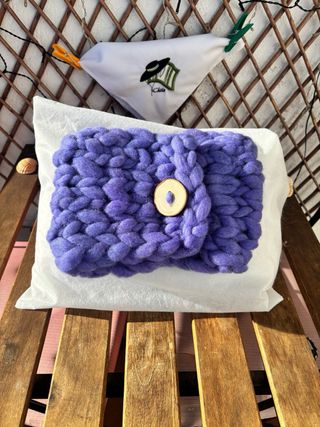 Original bufanda hecha a mano de lana oveja merina