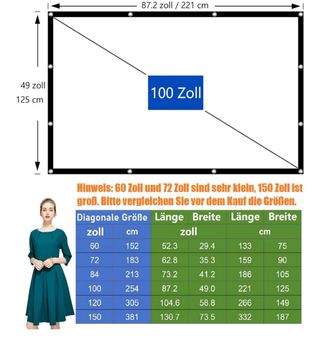 Pantalla Proyector Portátil 100" Full HD 1080p 4K