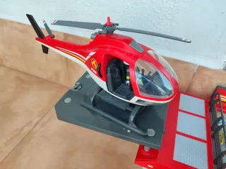 Parque bomberos + helicóptero+ coche+ lancha+moto