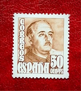 Sello Postguerra Civil Española 1948 Franco