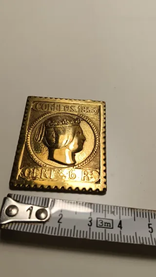 Sello Correos 1853 Metal Dorado